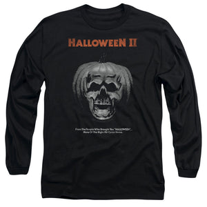 AN OFFCIALLY LICENSED HALLOWEEN II PUMPKIN POSTER MEN'S LONG SLEEVE T-SHIRT BLACK
