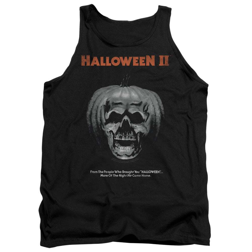 AN OFFCIALLY LICENSED HALLOWEEN II PUMPKIN POSTER ADULT UNISEX TANK TOP BLACK