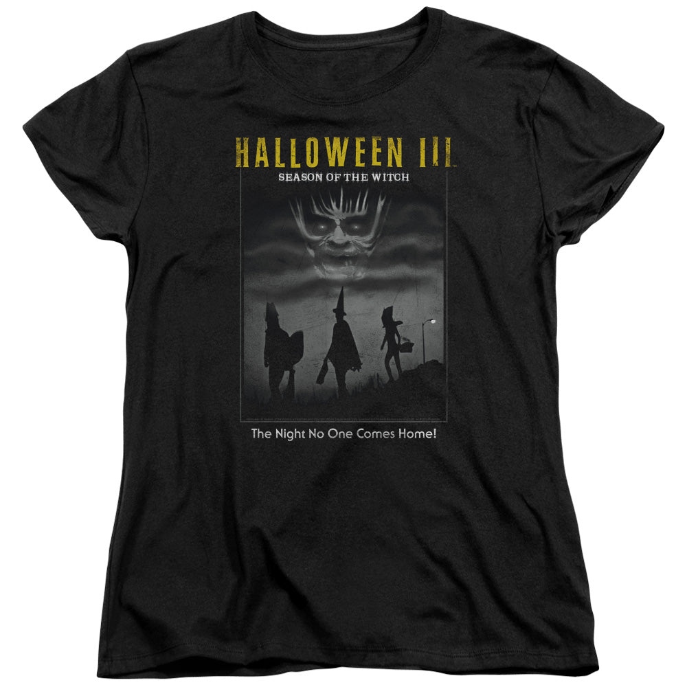 AN OFFCIALLY LICENSED HALLOWEEN III KIDS POSTER WOMEN'S REGULAR FIT T-SHIRT BLACK