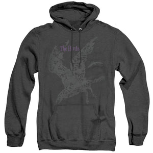 AN OFFCIALLY LICENSED BIRDS POSTER ADULT UNISEX HEATHER PULLOVER HOODIE BLACK