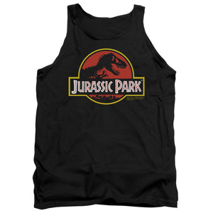 AN OFFCIALLY LICENSED JURASSIC PARK CLASSIC LOGO ADULT UNISEX TANK TOP BLACK