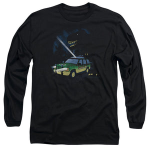 AN OFFCIALLY LICENSED JURASSIC PARK TURN IT OFF MEN'S LONG SLEEVE T-SHIRT BLACK