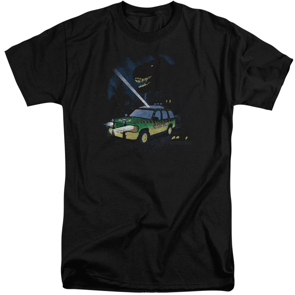 AN OFFCIALLY LICENSED JURASSIC PARK TURN IT OFF MEN'S TALL FIT T-SHIRT BLACK