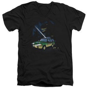AN OFFCIALLY LICENSED JURASSIC PARK TURN IT OFF MEN'S V-NECK T-SHIRT BLACK