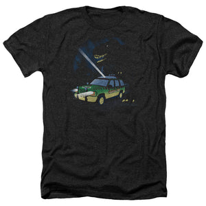 AN OFFCIALLY LICENSED JURASSIC PARK TURN IT OFF MEN'S HEATHER T-SHIRT CHARCOAL