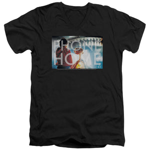 AN OFFCIALLY LICENSED ET KNOCKOUT MEN'S V-NECK T-SHIRT BLACK