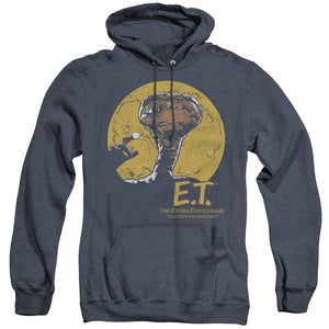 AN OFFCIALLY LICENSED ET MOON FRAME ADULT UNISEX HEATHER PULLOVER HOODIE NAVY