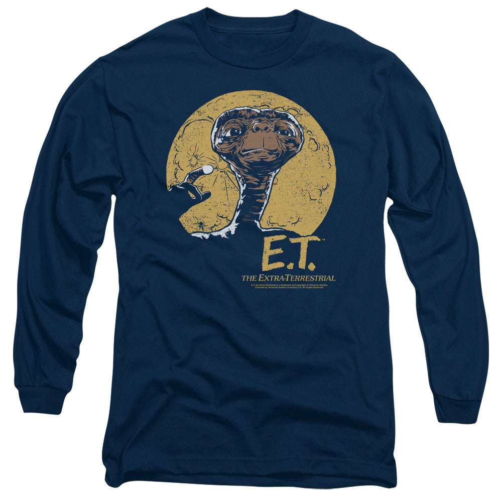AN OFFCIALLY LICENSED ET MOON FRAME MEN'S LONG SLEEVE T-SHIRT NAVY