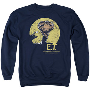 AN OFFCIALLY LICENSED ET MOON FRAME ADULT UNISEX CREWNECK SWEATSHIRT NAVY