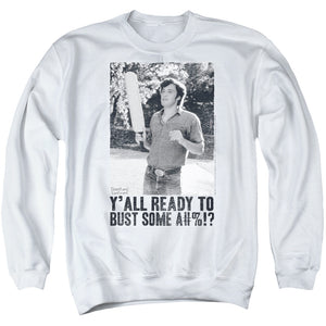 AN OFFCIALLY LICENSED DAZED AND CONFUSED PADDLE ADULT UNISEX CREWNECK SWEATSHIRT WHITE