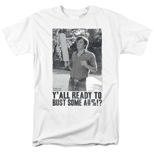 AN OFFCIALLY LICENSED DAZED AND CONFUSED PADDLE MEN'S REGULAR FIT T-SHIRT WHITE