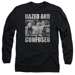 AN OFFCIALLY LICENSED DAZED AND CONFUSED ROCK ON MEN'S LONG SLEEVE T-SHIRT BLACK