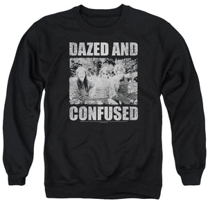 AN OFFCIALLY LICENSED DAZED AND CONFUSED ROCK ON ADULT UNISEX CREWNECK SWEATSHIRT BLACK