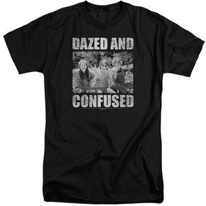AN OFFCIALLY LICENSED DAZED AND CONFUSED ROCK ON MEN'S TALL FIT T-SHIRT BLACK