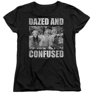 AN OFFCIALLY LICENSED DAZED AND CONFUSED ROCK ON WOMEN'S REGULAR FIT T-SHIRT BLACK