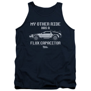 AN OFFCIALLY LICENSED BACK TO THE FUTURE OTHER RIDE ADULT UNISEX TANK TOP NAVY