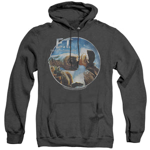 AN OFFCIALLY LICENSED ET GERTIE KISSES ADULT UNISEX HEATHER PULLOVER HOODIE BLACK