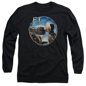 AN OFFCIALLY LICENSED ET GERTIE KISSES MEN'S LONG SLEEVE T-SHIRT BLACK