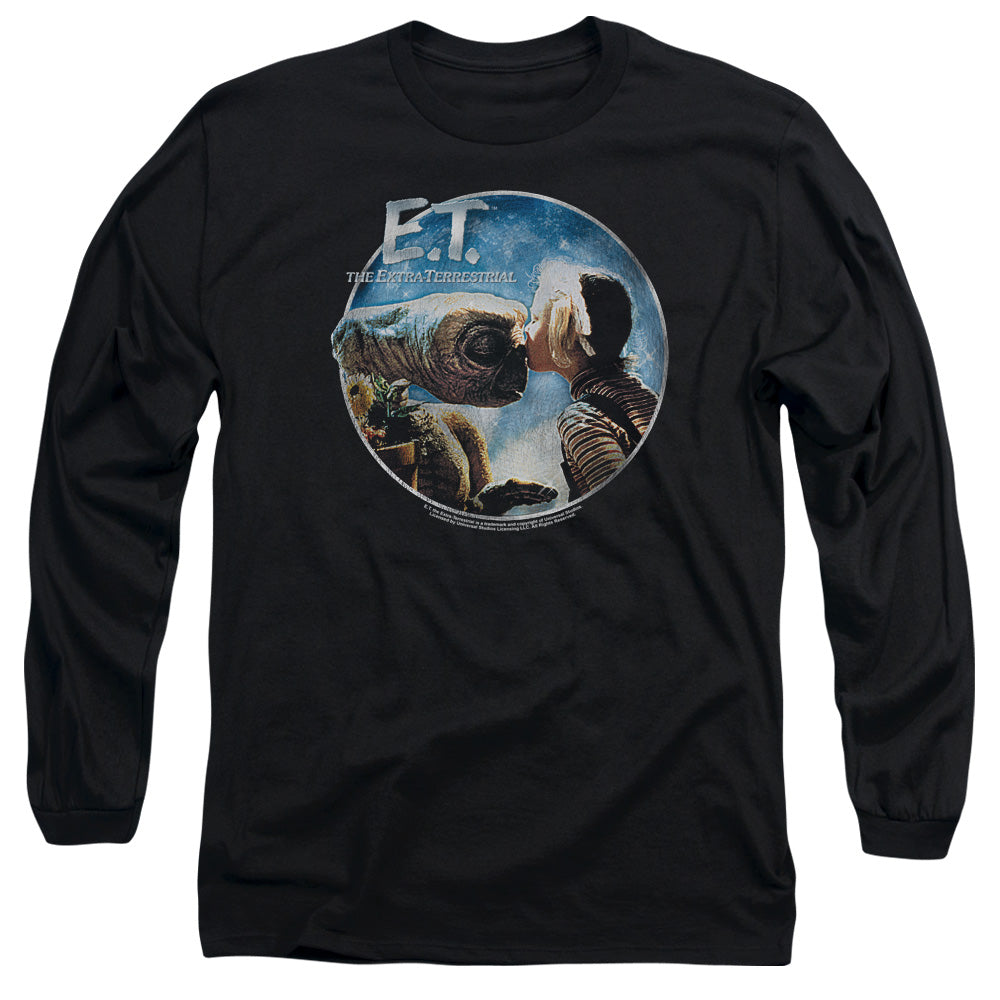 AN OFFCIALLY LICENSED ET GERTIE KISSES MEN'S LONG SLEEVE T-SHIRT BLACK