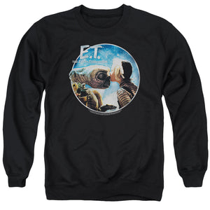 AN OFFCIALLY LICENSED ET GERTIE KISSES ADULT UNISEX CREWNECK SWEATSHIRT BLACK