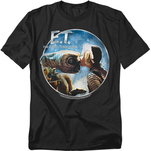 AN OFFCIALLY LICENSED ET GERTIE KISSES MEN'S REGULAR FIT T-SHIRT BLACK