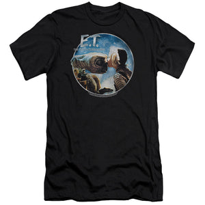 AN OFFCIALLY LICENSED ET GERTIE KISSES MEN'S PREMIUM SLIM FIT T-SHIRT BLACK