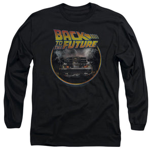 AN OFFCIALLY LICENSED BACK TO THE FUTURE BACK MEN'S LONG SLEEVE T-SHIRT BLACK