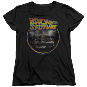 AN OFFCIALLY LICENSED BACK TO THE FUTURE BACK WOMEN'S REGULAR FIT T-SHIRT BLACK