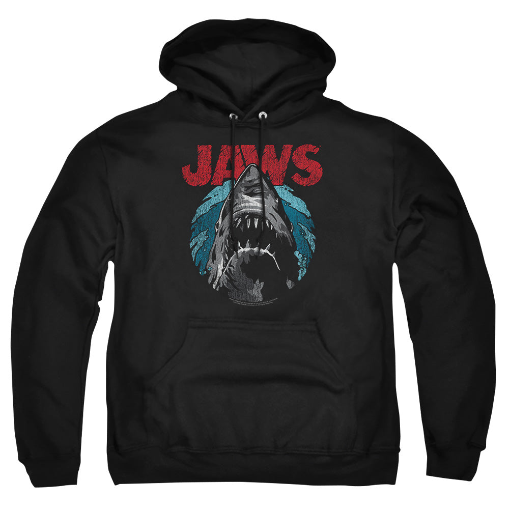 AN OFFCIALLY LICENSED JAWS WATER CIRCLE ADULT UNISEX PULLOVER HOODIE BLACK