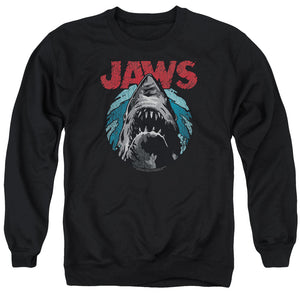 AN OFFCIALLY LICENSED JAWS WATER CIRCLE ADULT UNISEX CREWNECK SWEATSHIRT BLACK