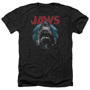 AN OFFCIALLY LICENSED JAWS WATER CIRCLE MEN'S HEATHER T-SHIRT CHARCOAL