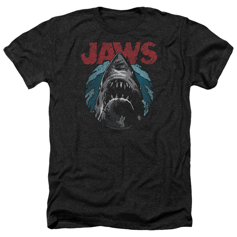 AN OFFCIALLY LICENSED JAWS WATER CIRCLE MEN'S HEATHER T-SHIRT CHARCOAL