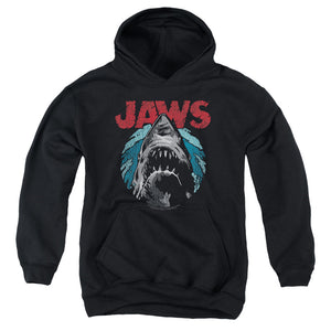AN OFFCIALLY LICENSED JAWS WATER CIRCLE YOUTH HOODIE BLACK