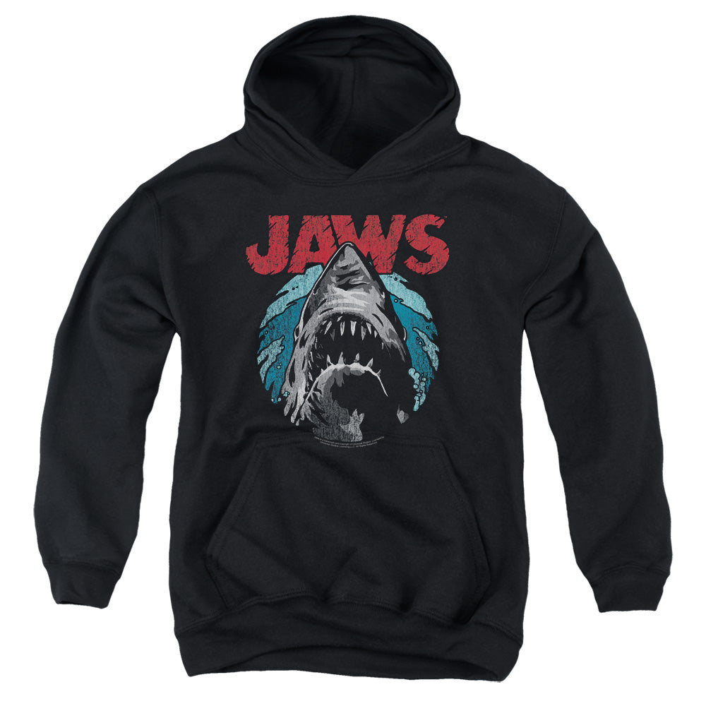 AN OFFCIALLY LICENSED JAWS WATER CIRCLE YOUTH HOODIE BLACK