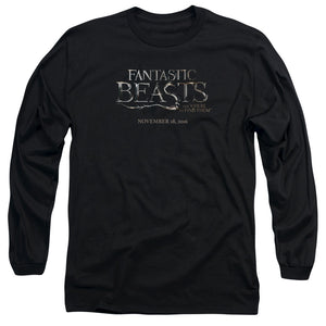 AN OFFCIALLY LICENSED FANTASTIC BEASTS LOGO MEN'S LONG SLEEVE T-SHIRT BLACK