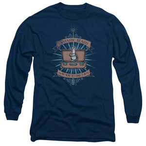 AN OFFCIALLY LICENSED FANTASTIC BEASTS BRIEFCASE MEN'S LONG SLEEVE T-SHIRT NAVY