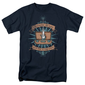 AN OFFCIALLY LICENSED FANTASTIC BEASTS BRIEFCASE MEN'S REGULAR FIT T-SHIRT NAVY