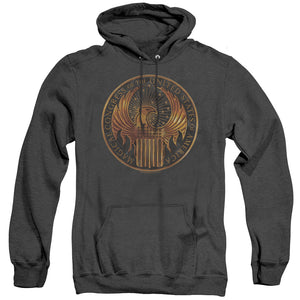 AN OFFCIALLY LICENSED FANTASTIC BEASTS MAGICAL CONGRESS CREST ADULT UNISEX HEATHER PULLOVER HOODIE BLACK