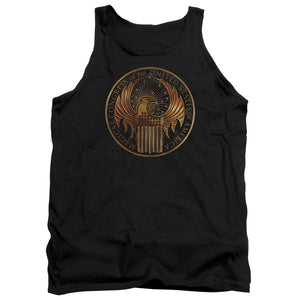 AN OFFCIALLY LICENSED FANTASTIC BEASTS MAGICAL CONGRESS CREST ADULT UNISEX TANK TOP BLACK