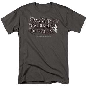 AN OFFCIALLY LICENSED FANTASTIC BEASTS WANDED MEN'S REGULAR FIT T-SHIRT CHARCOAL