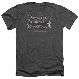 AN OFFCIALLY LICENSED FANTASTIC BEASTS WANDED MEN'S HEATHER T-SHIRT CHARCOAL