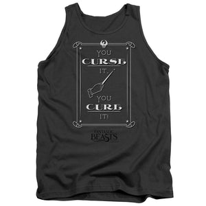 AN OFFCIALLY LICENSED FANTASTIC BEASTS CURSE IT ADULT UNISEX TANK TOP CHARCOAL