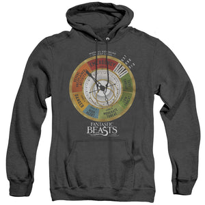 AN OFFCIALLY LICENSED FANTASTIC BEASTS THREAT GAUGE ADULT UNISEX HEATHER PULLOVER HOODIE BLACK