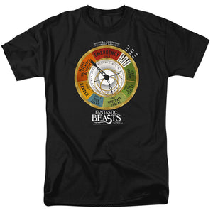 AN OFFCIALLY LICENSED FANTASTIC BEASTS THREAT GAUGE MEN'S REGULAR FIT T-SHIRT BLACK