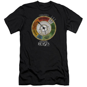 AN OFFCIALLY LICENSED FANTASTIC BEASTS THREAT GAUGE MEN'S PREMIUM SLIM FIT T-SHIRT BLACK