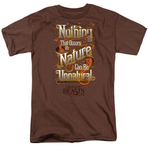 AN OFFCIALLY LICENSED FANTASTIC BEASTS UNNATURAL MEN'S REGULAR FIT T-SHIRT COFFEE