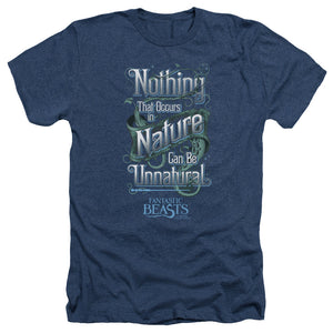 AN OFFCIALLY LICENSED FANTASTIC BEASTS UNNATURAL MEN'S HEATHER T-SHIRT NAVY