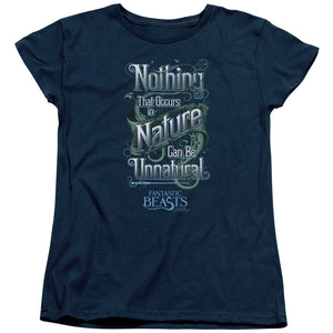 AN OFFCIALLY LICENSED FANTASTIC BEASTS UNNATURAL WOMEN'S REGULAR FIT T-SHIRT NAVY