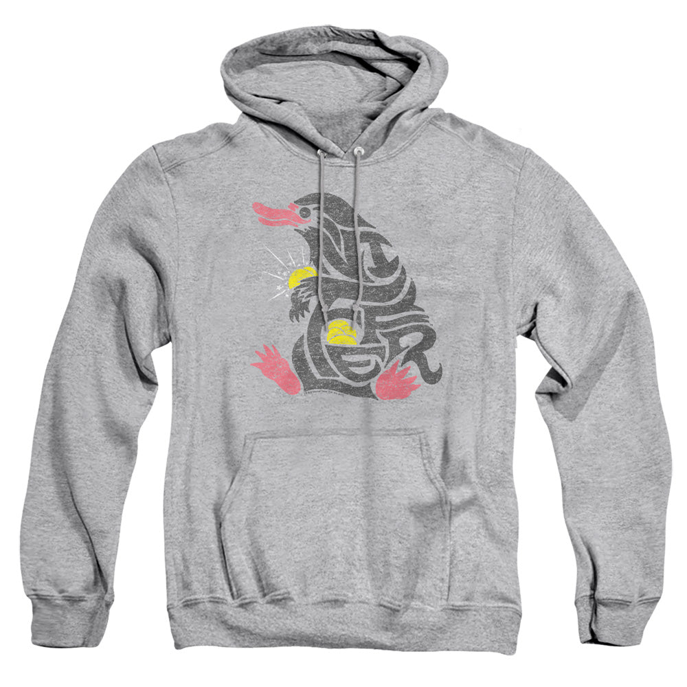 AN OFFCIALLY LICENSED FANTASTIC BEASTS NIFFLER ADULT UNISEX PULLOVER HOODIE ATHLETIC HEATHER