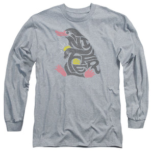 AN OFFCIALLY LICENSED FANTASTIC BEASTS NIFFLER MEN'S LONG SLEEVE T-SHIRT ATHLETIC HEATHER